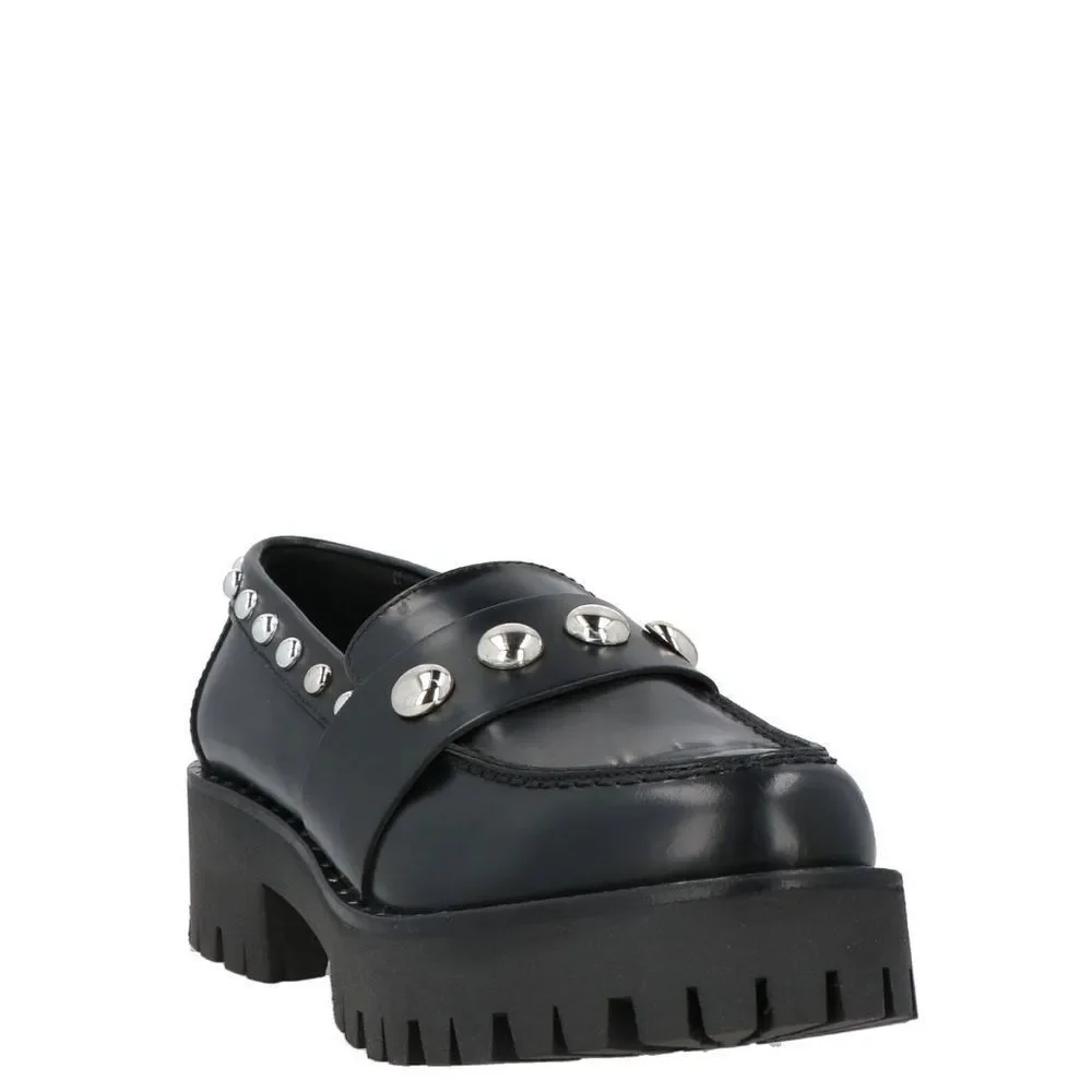 Black Studded Loafers